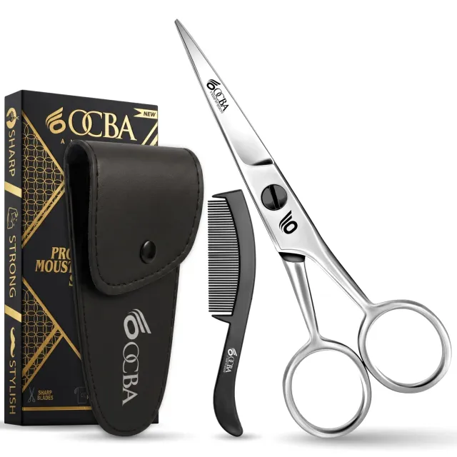 OCBA Bartschere Edelstahl Silver Nasenhaarschere