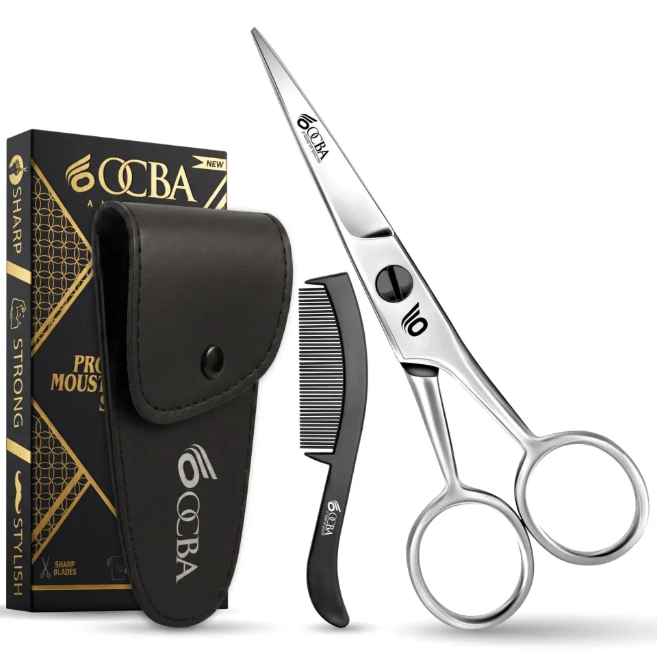 OCBA Bartschere Edelstahl Silver Nasenhaarschere