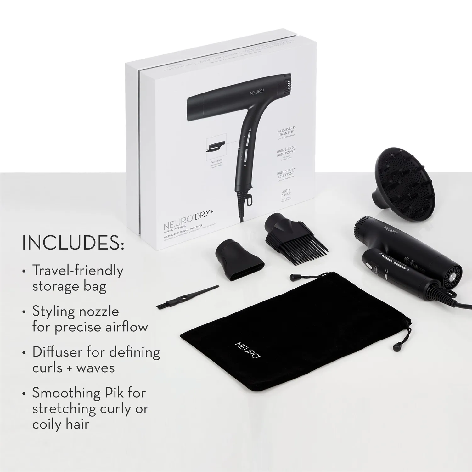 Paul Mitchell Neuro Dry+ Haartrockner Schwarz faltbar