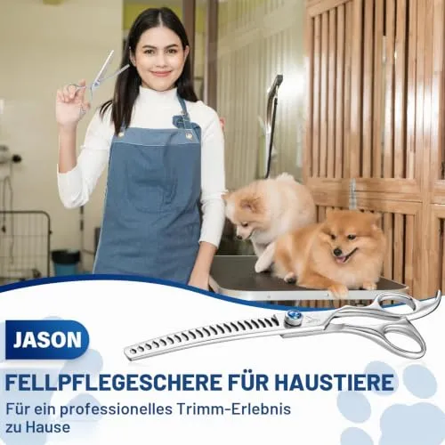 JASON Chunker Hundeschere 7 Zoll gebogen 21 Zähne 440C
