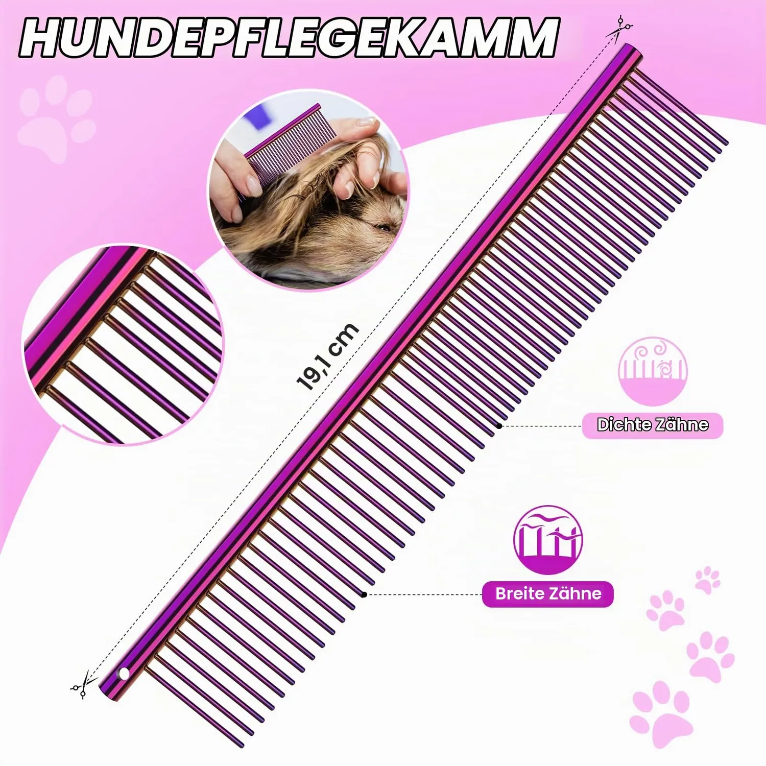 JASON Profi Hundeschere Set 7,5 Zoll 6in1 Edelstahl