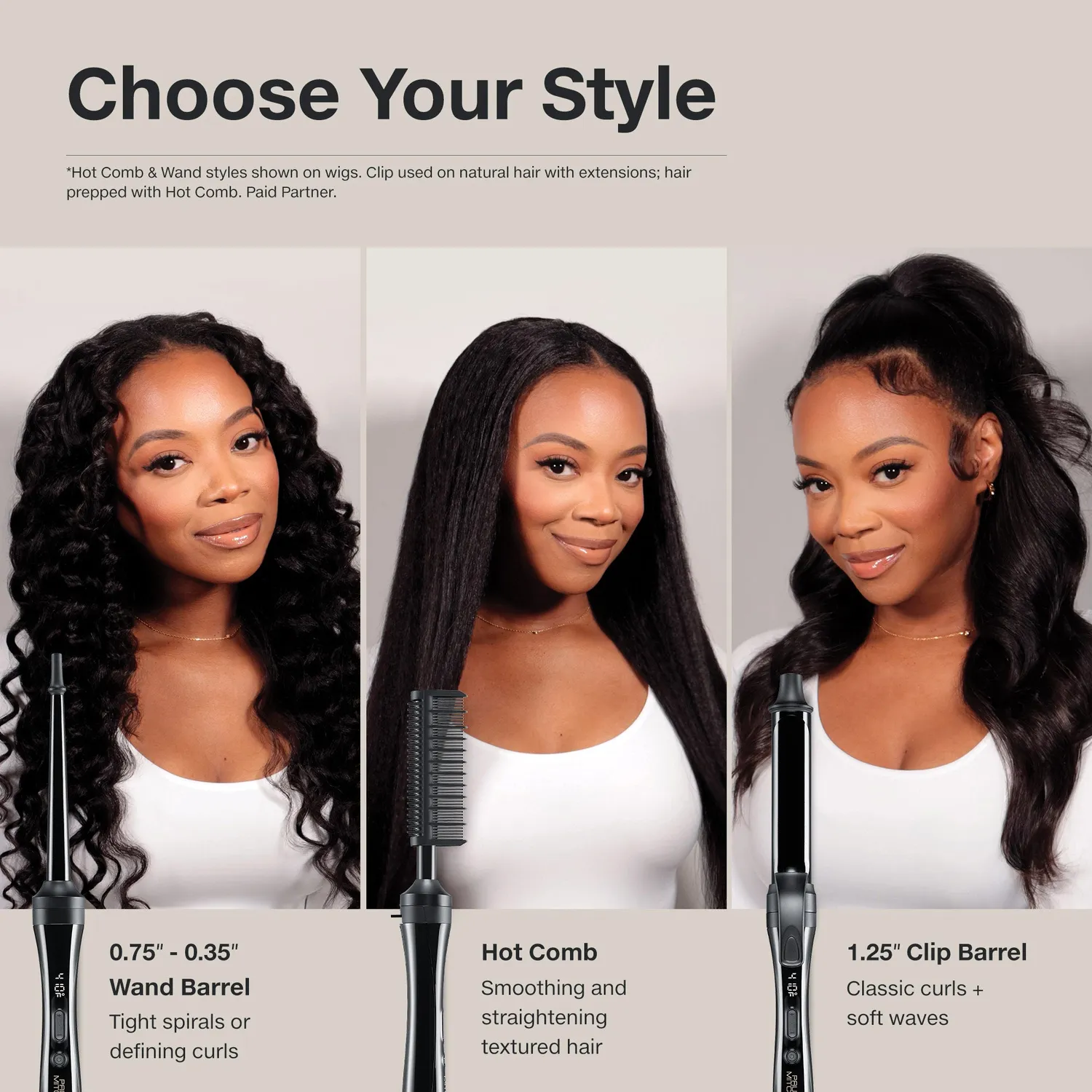 Paul Mitchell Texture 3-in-1 Lockenstab Hot Comb Set
