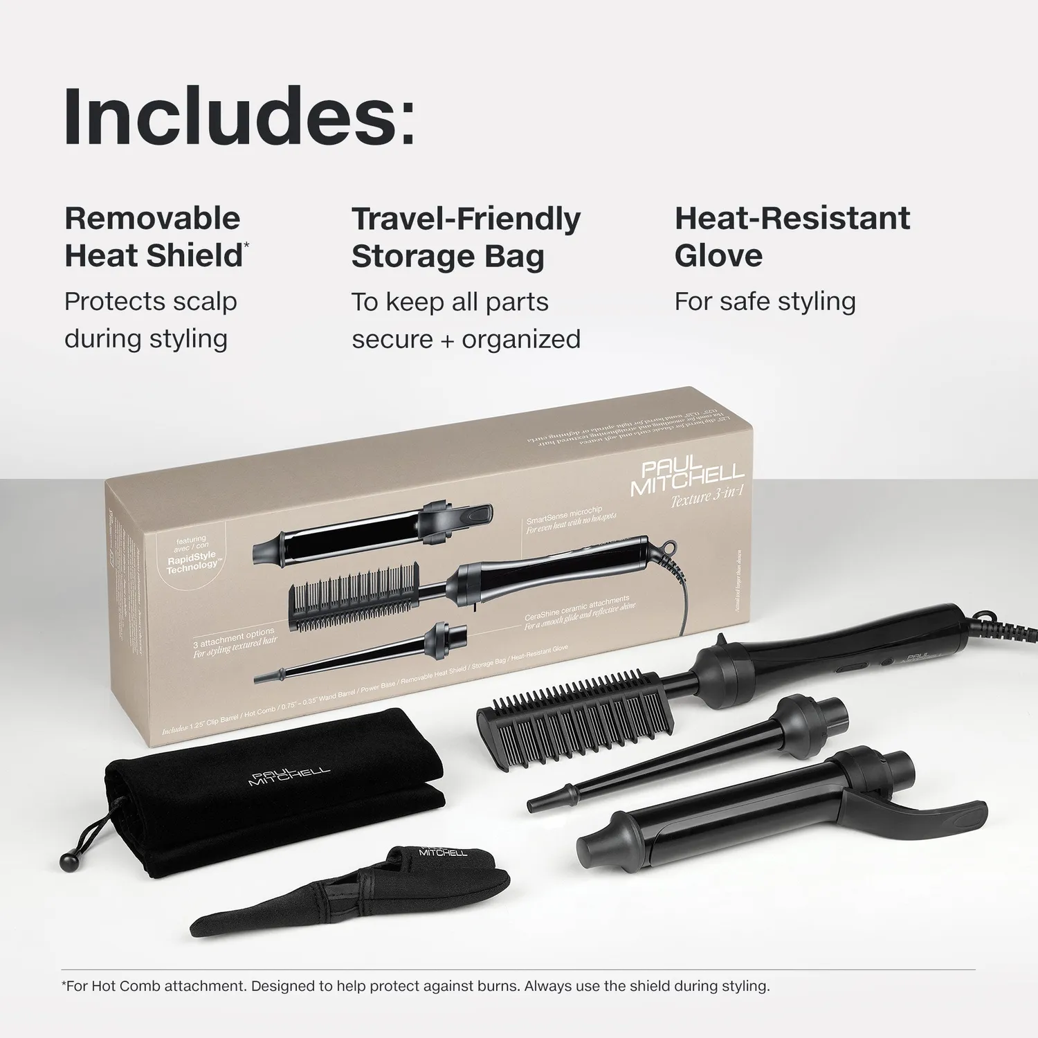 Paul Mitchell Texture 3-in-1 Lockenstab Hot Comb Set