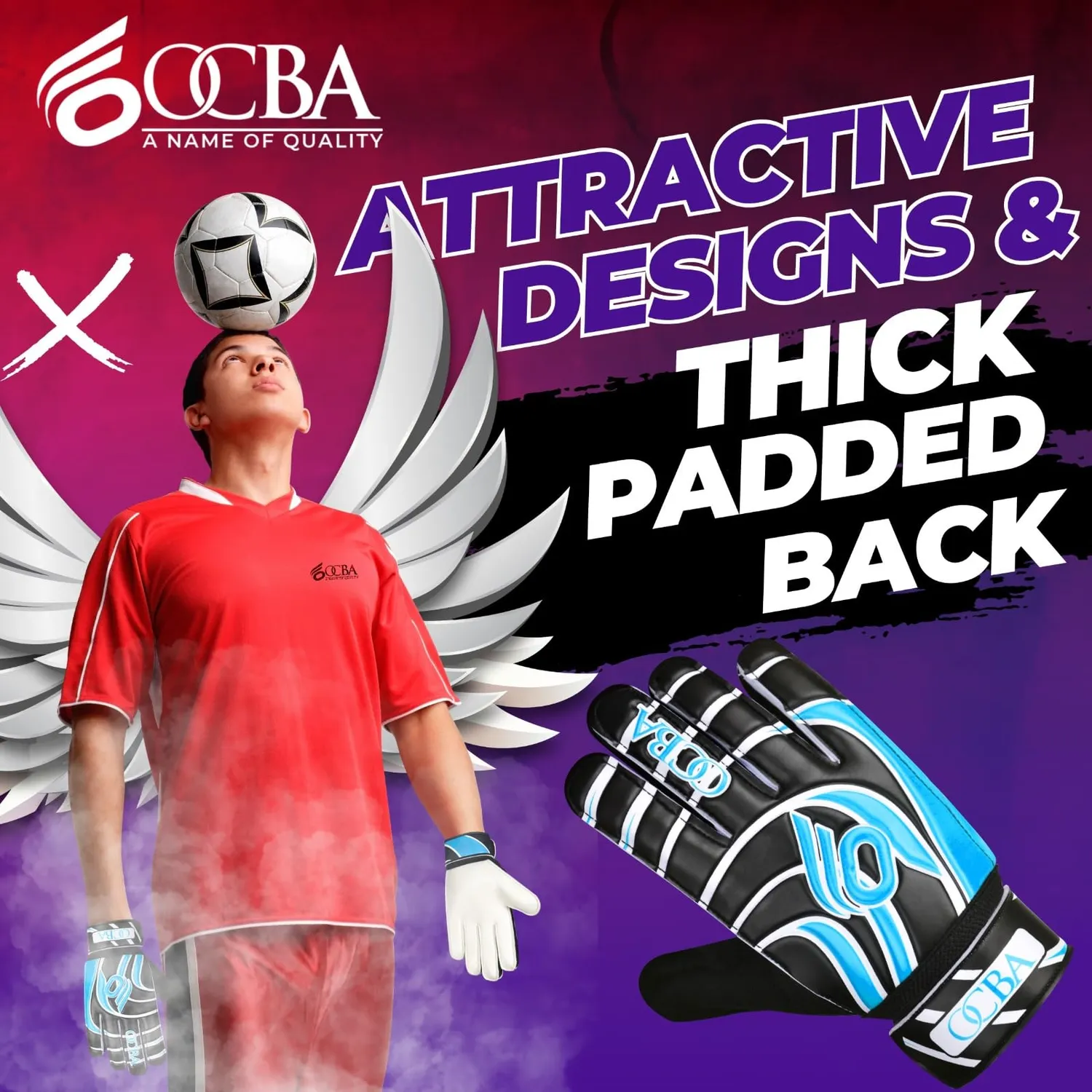 OCBA Torwarthandschuhe Kinder Latex Super Grip