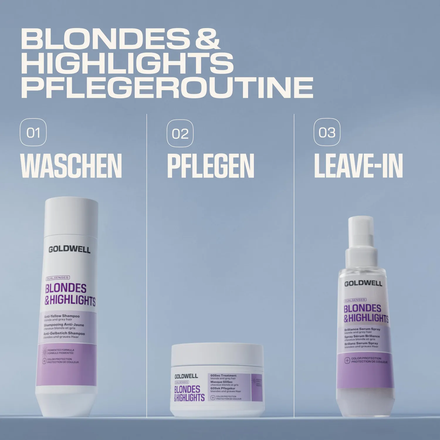 Goldwell Dualsenses Blondes & Highlights 60 Sek Haarkur 200 ml Anti-Gelbstich