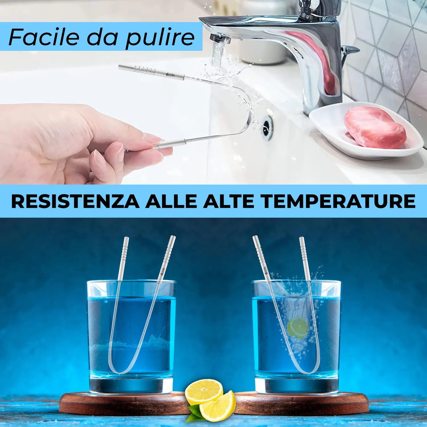 OCBA Zungenschaber Edelstahl 2 Stück rostfrei