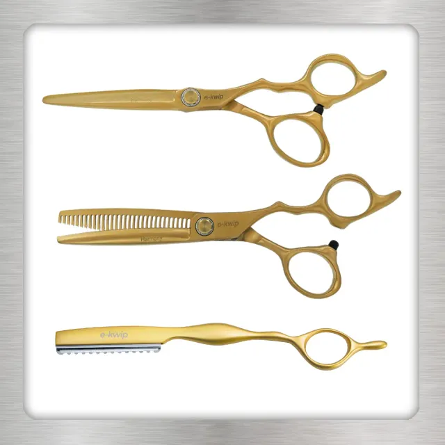 e-kwip Harmony Set Scheren Matt Gold VG-10 2-teilig