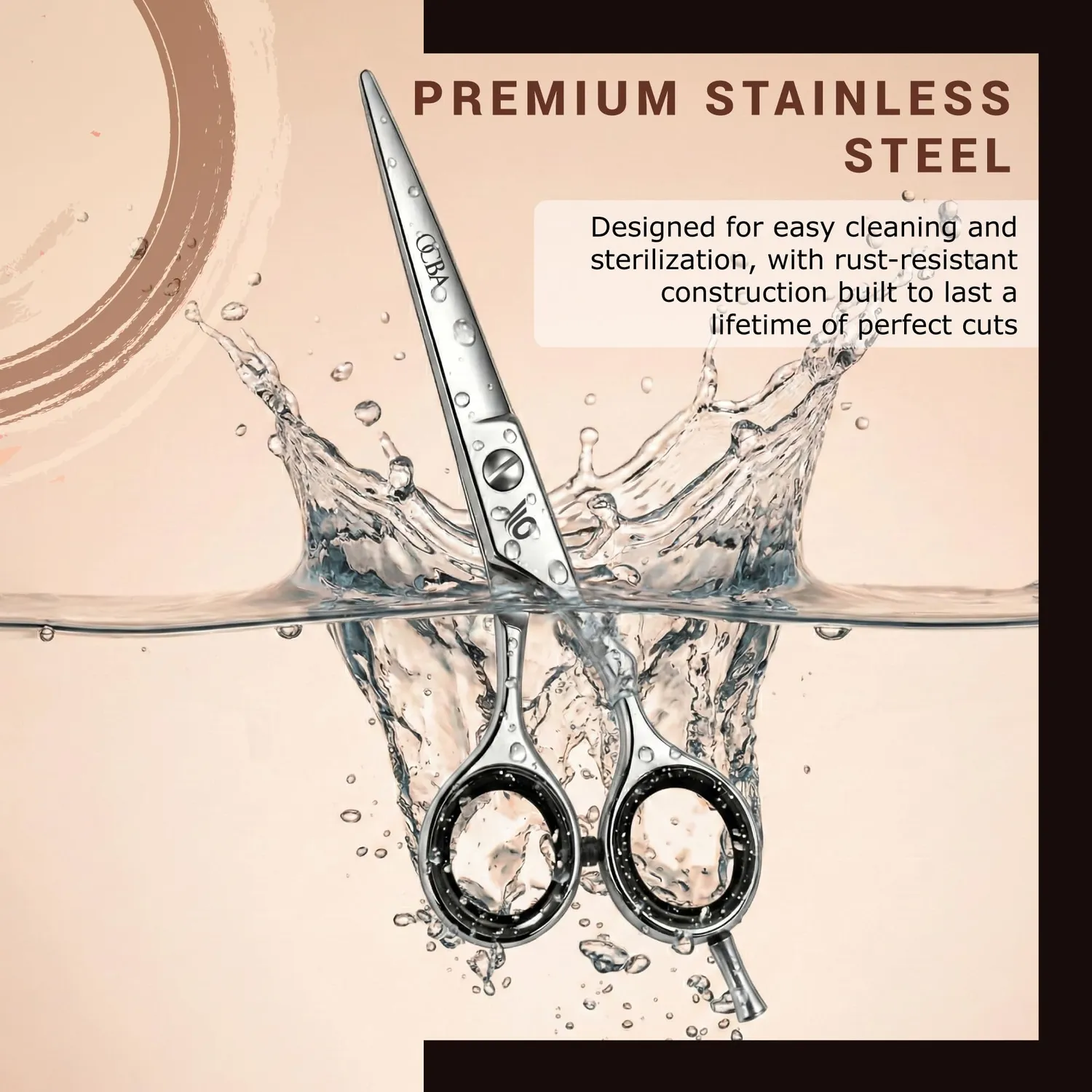 OCBA Friseurschere 6 Zoll Silber Edelstahl präziser Schnitt
