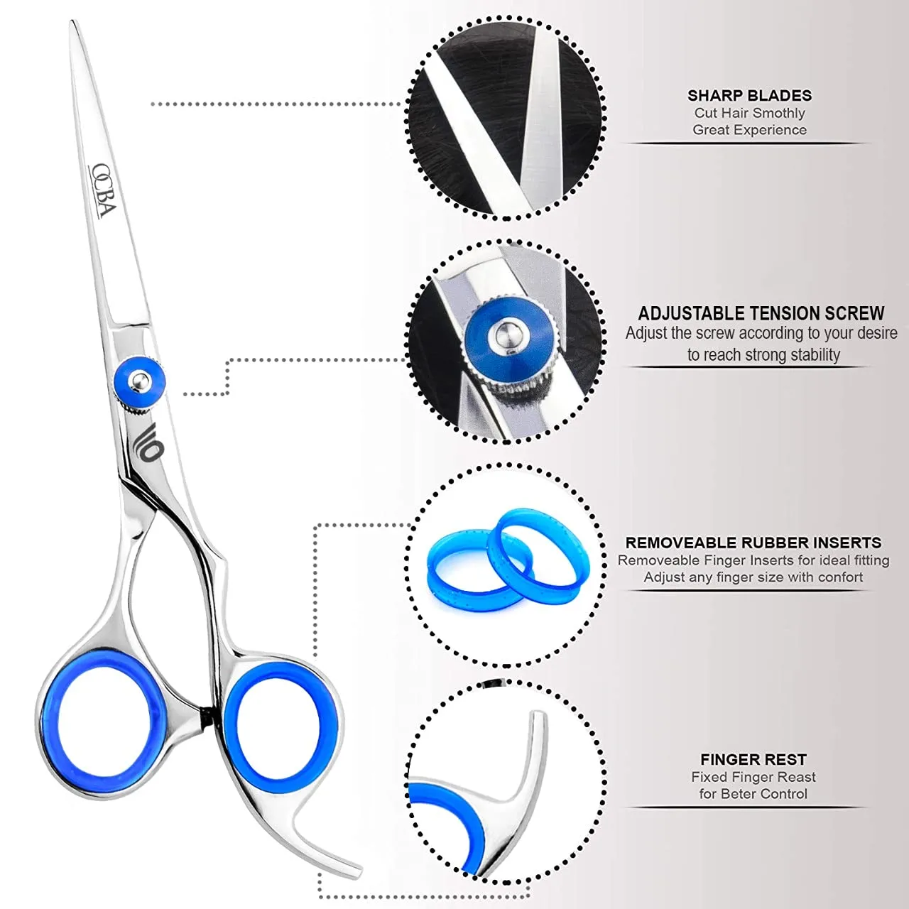 OCBA Premium Haarschere Friseurschere scharfer Schnitt