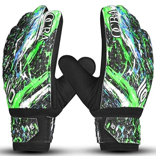OCBA Torwarthandschuhe Kinder Super Grip mit Fingerschutz