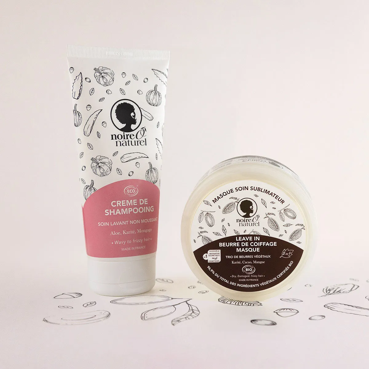 Noireônaturel Kit Wash and Go Bio Locken 2-teilig