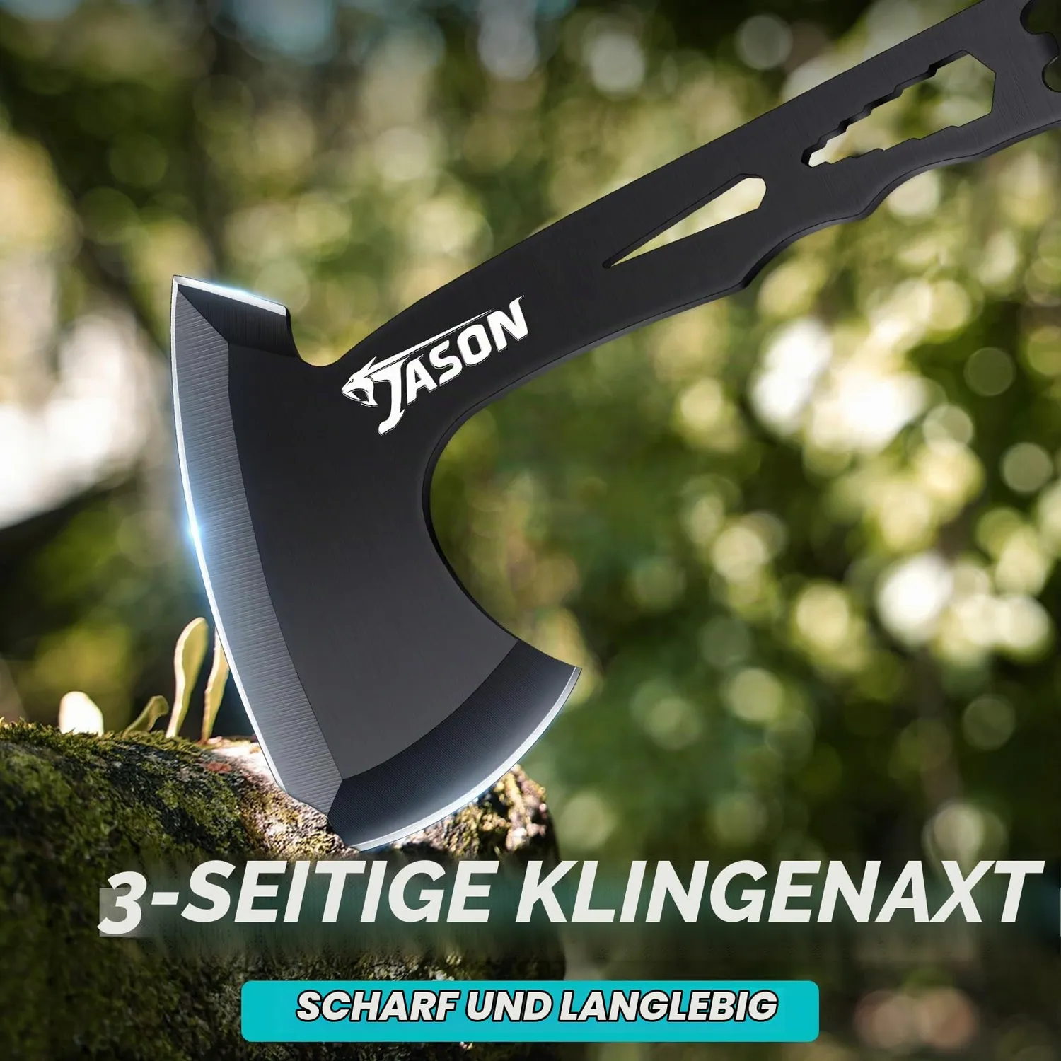 Jason Camping Axt Set Beil 3 Stück 26 cm Edelstahl