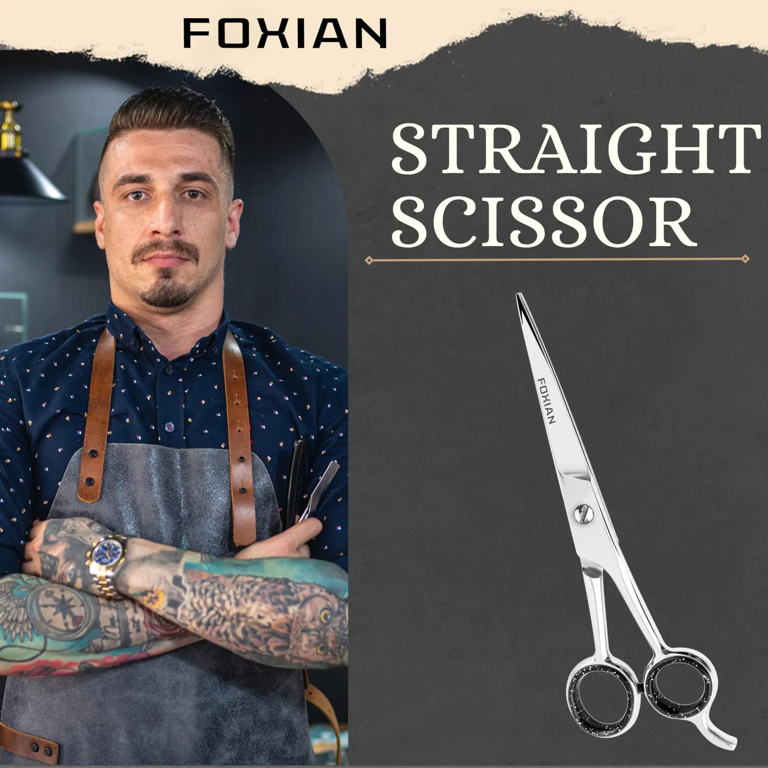 OCBA Professionelle Friseurschere Edelstahl Haarschere scharf