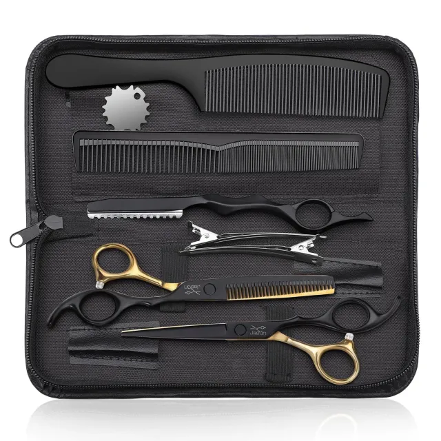 JASON Profi Friseurscheren Set 6,5 Zoll Schwarzes Gold