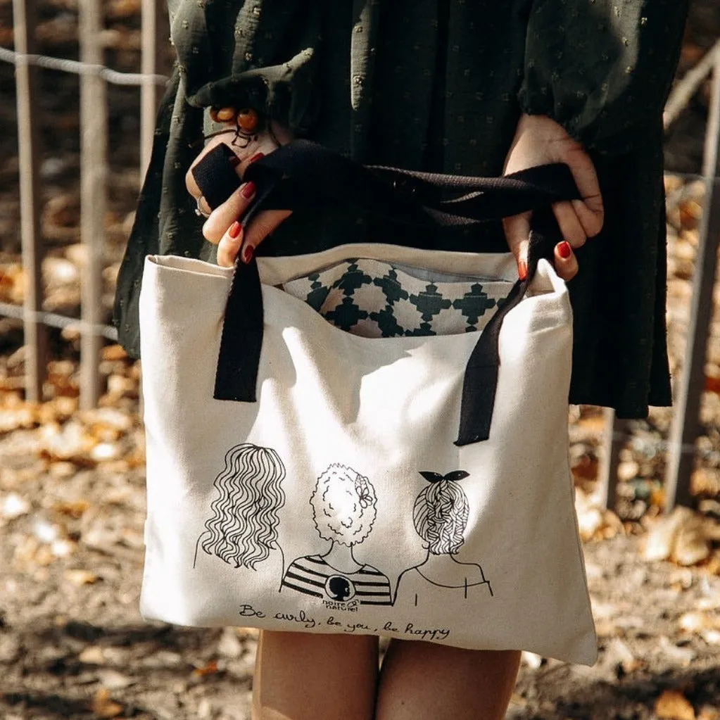 Noireonaturel Kufu Tote Bag Bio-Baumwolle mit Innentasche