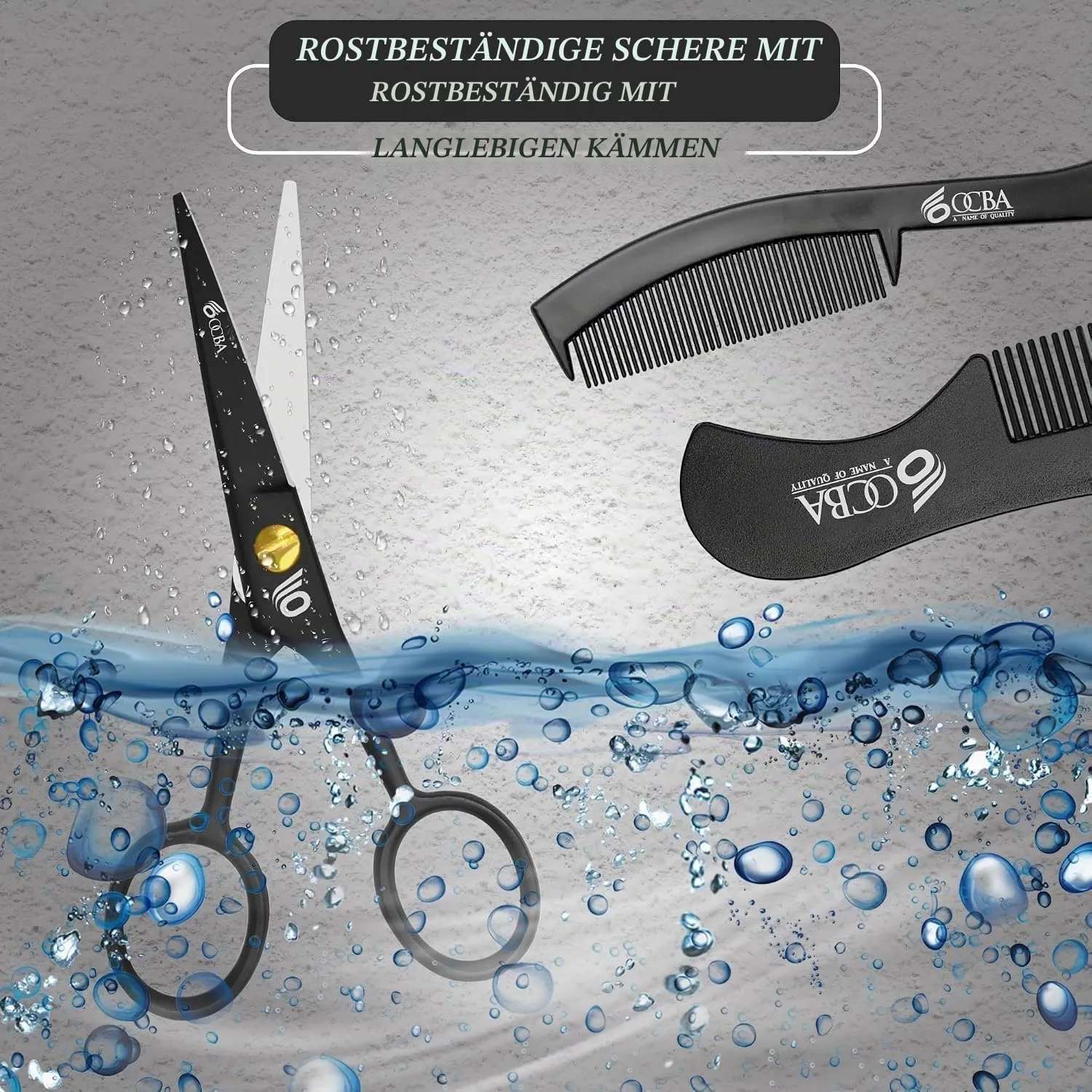 OCBA Bartschere Edelstahl Silver Nasenhaarschere