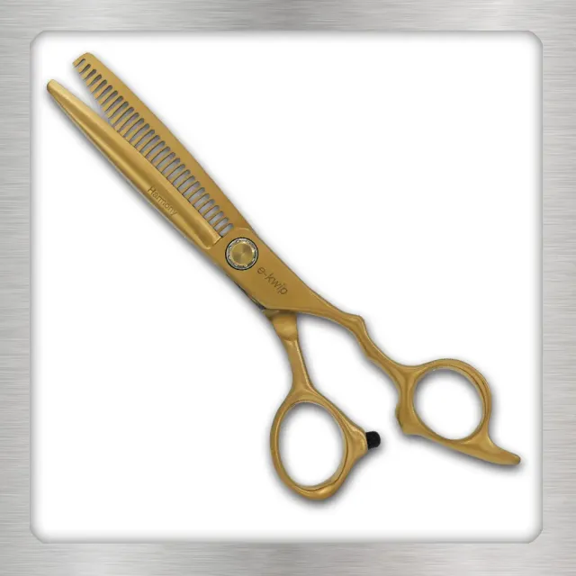 e-kwip Harmony Modellierschere 6,0 Zoll Matt-Gold 30 Zähne