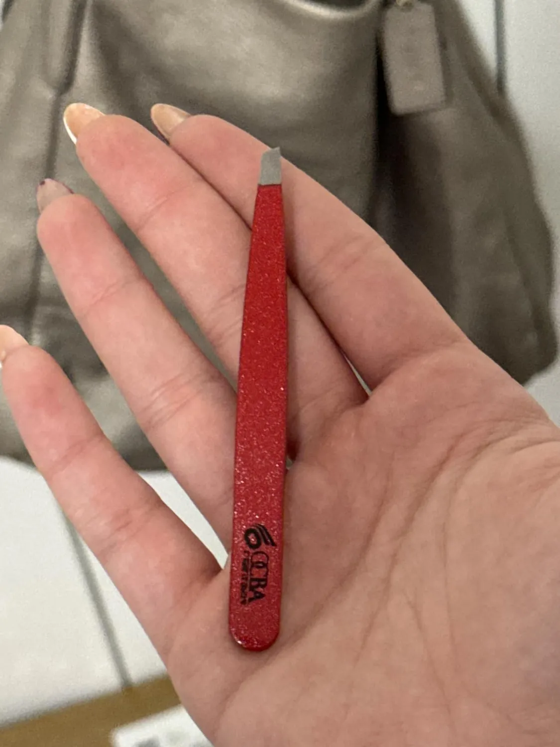 OCBA Pinzette Funkelndes Rot Edelstahl präzise Spitze