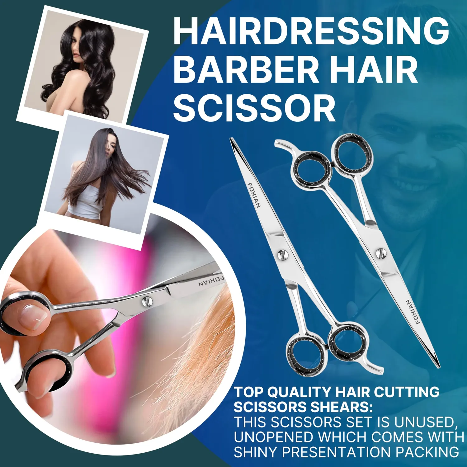 OCBA Professionelle Friseurschere Edelstahl Haarschere scharf
