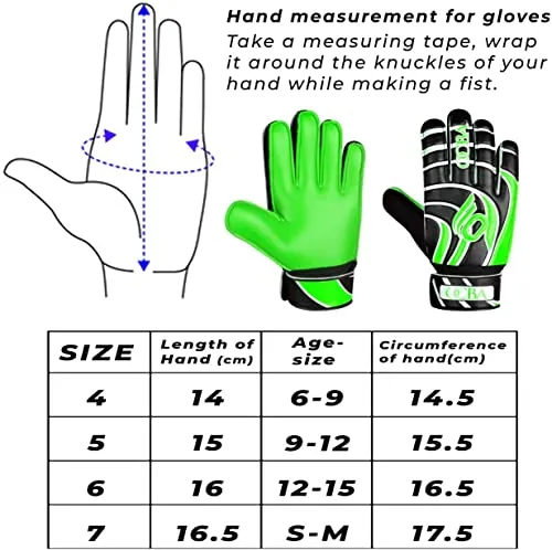 OCBA Torwarthandschuhe Kinder Grün Gr. 1 Latex-Grip