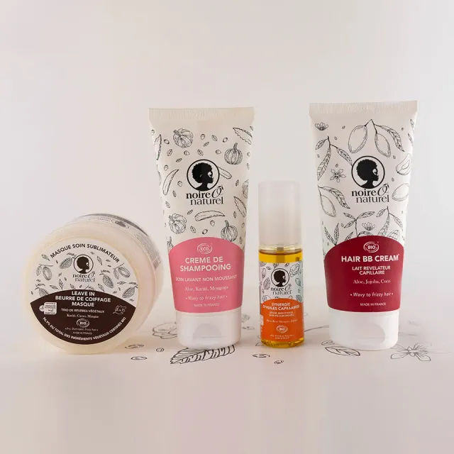 Noireônaturel Kit Routine Haarpflege Set Afro krauses Haar 4 Schritte
