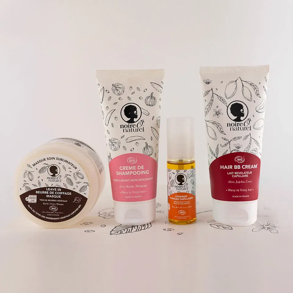 Noireônaturel Kit Routine Haarpflege Set Afro krauses Haar 4 Schritte