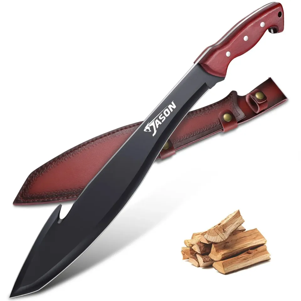 JASON Machete Survival Outdoor Messer D2-Stahl Holzgriff mit Scheide