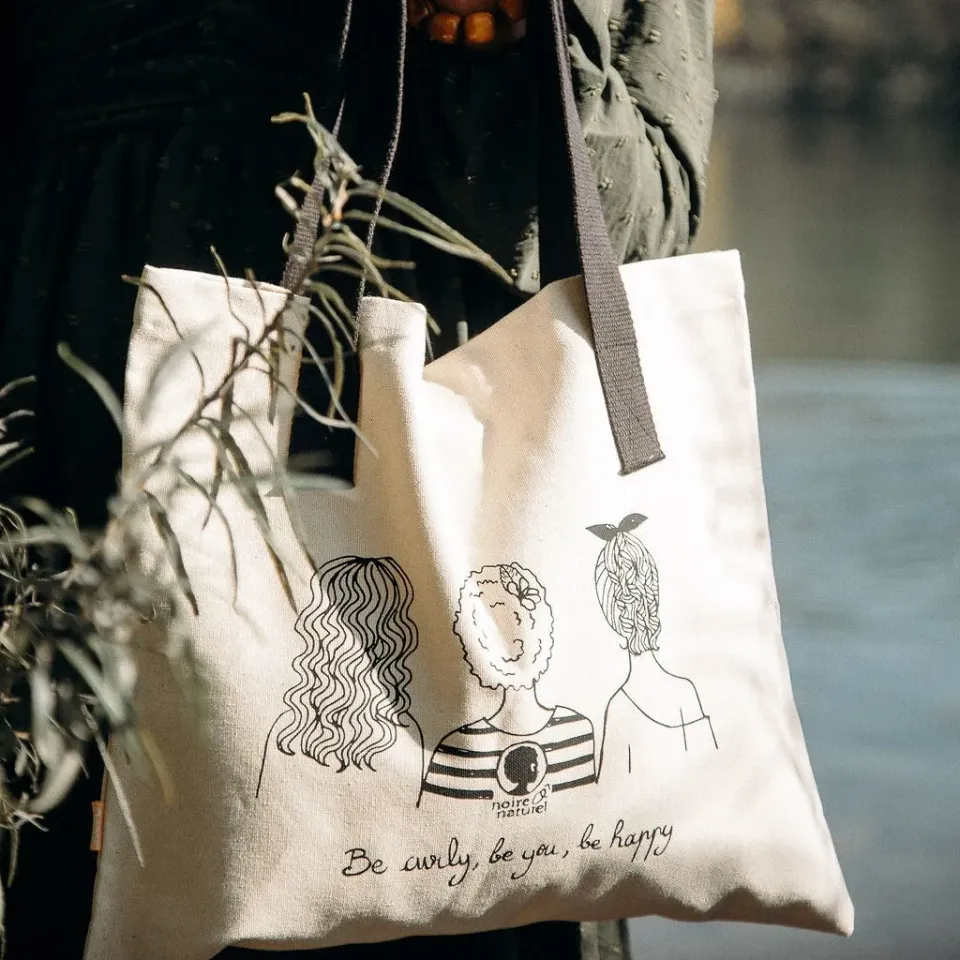 Noireonaturel Kufu Tote Bag Bio-Baumwolle mit Innentasche