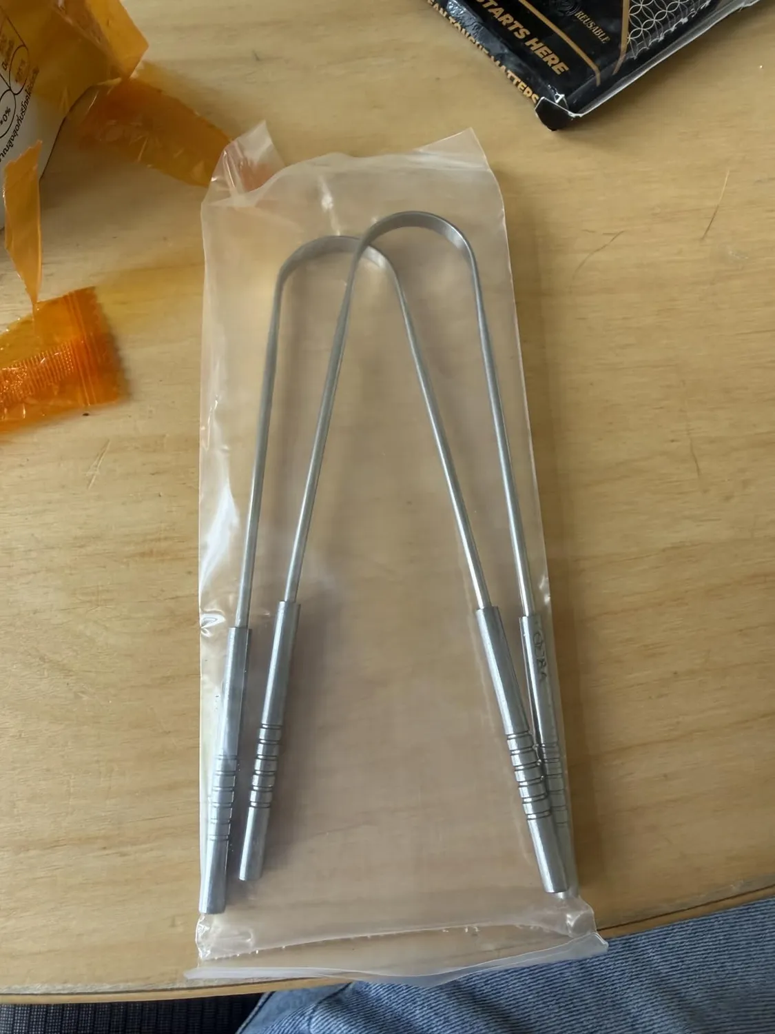 OCBA Zungenschaber Zungenreiniger Edelstahl Silber