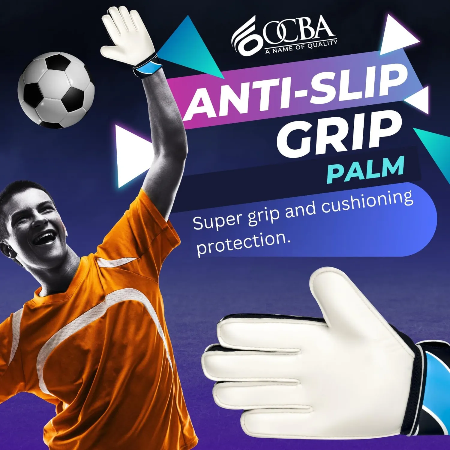 OCBA Torwarthandschuhe Kinder Latex Super Grip