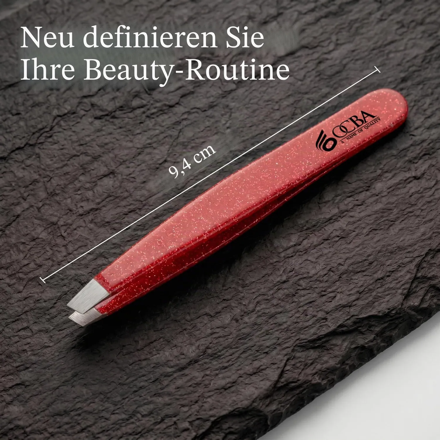 OCBA Pinzette Funkelndes Rot Edelstahl präzise Spitze