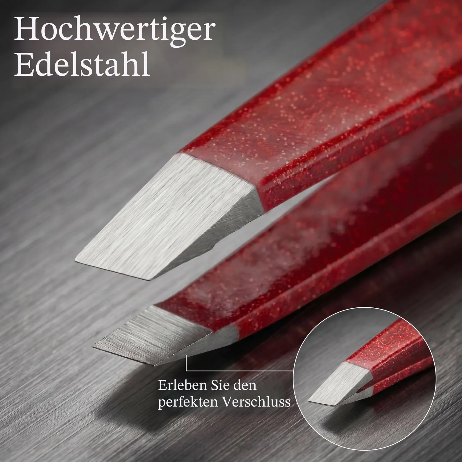 OCBA Pinzette Funkelndes Rot Edelstahl präzise Spitze