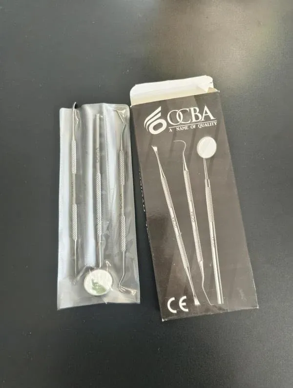 OCBA Zahnpflege Set 3-teilig Edelstahl Zahnsteinentferner