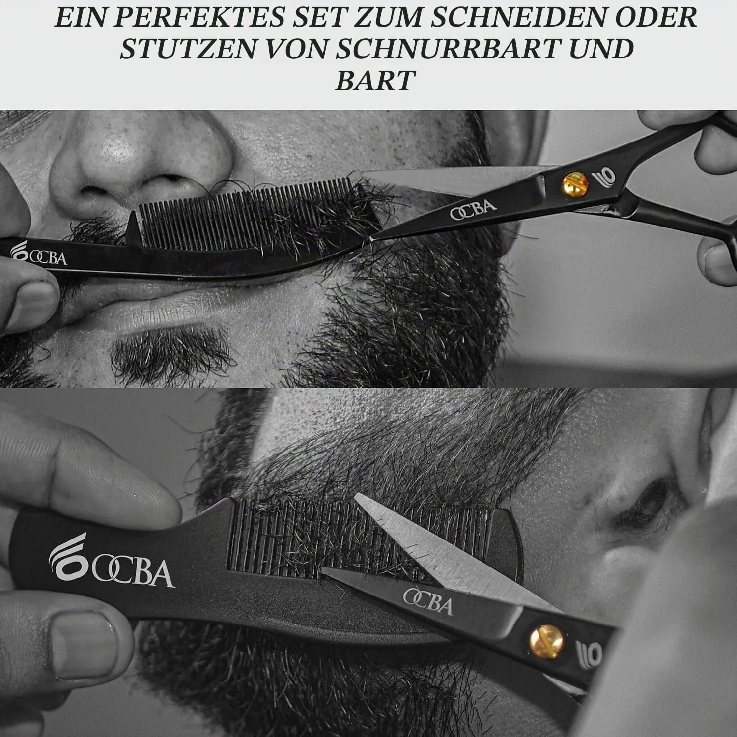 OCBA Bartschere Edelstahl Silver Nasenhaarschere