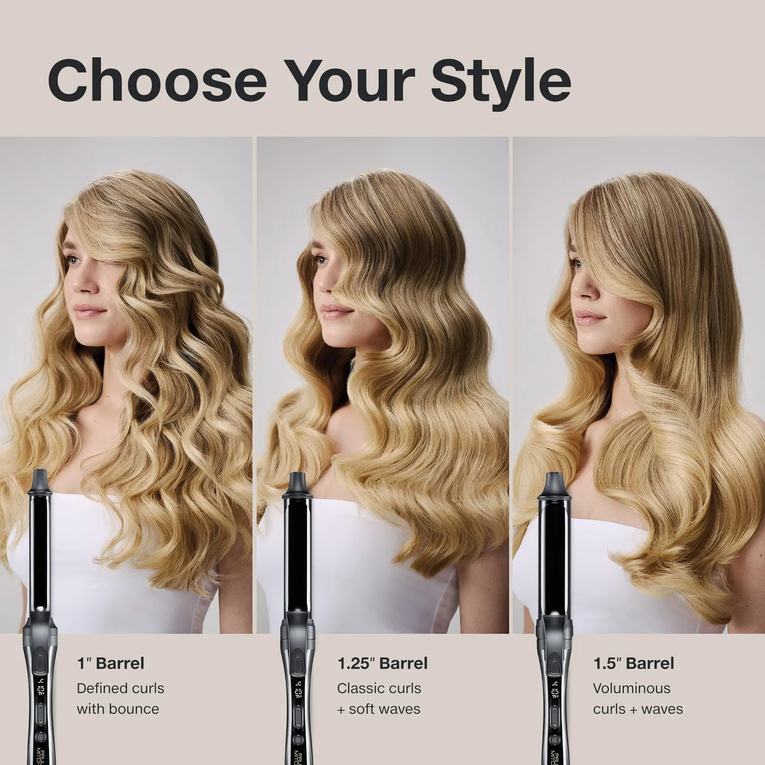 Paul Mitchell Clipped 3-in-1 Lockenstab 3 Aufsätze Keramik