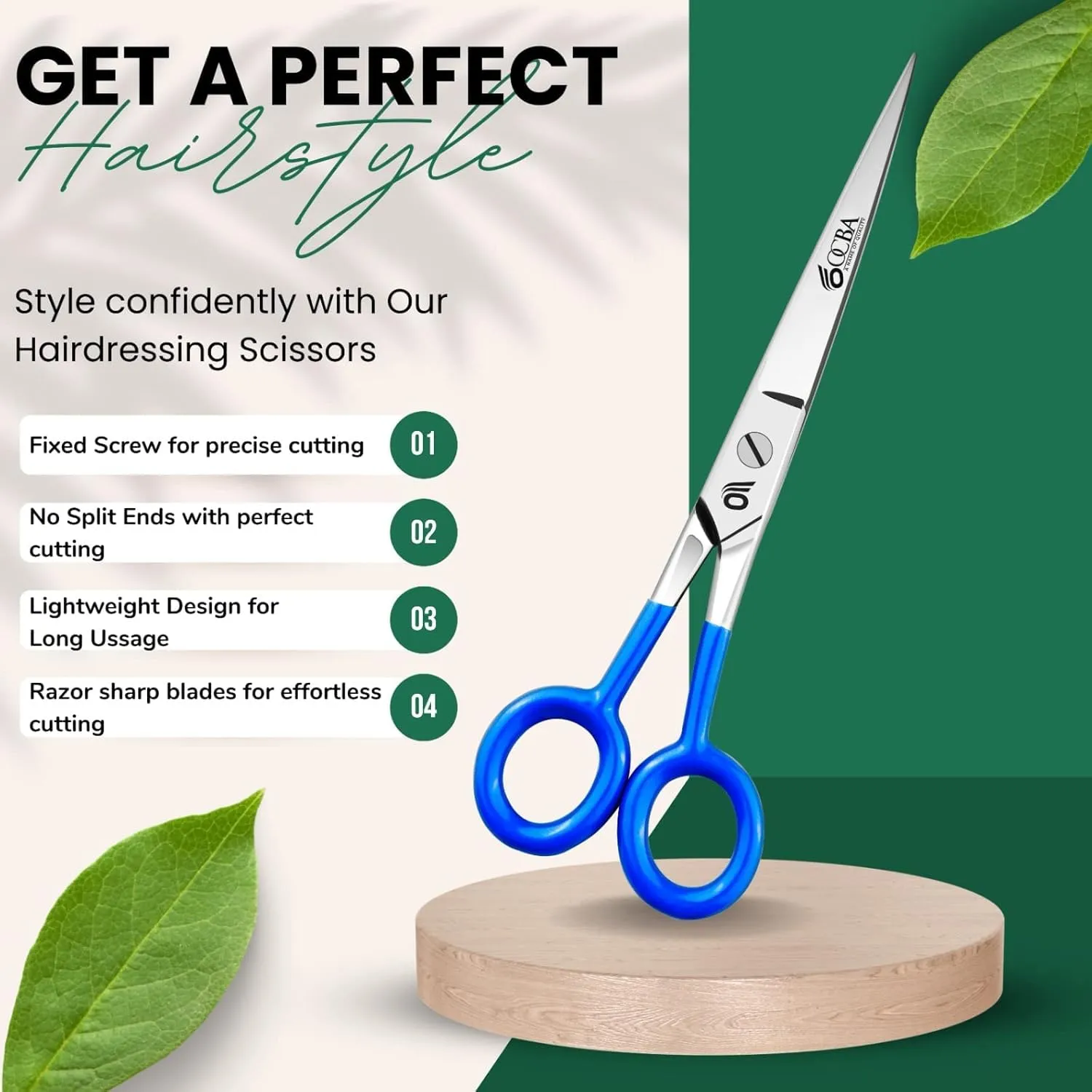 OCBA Friseurschere 6 Zoll Haarschneideschere Edelstahl silber