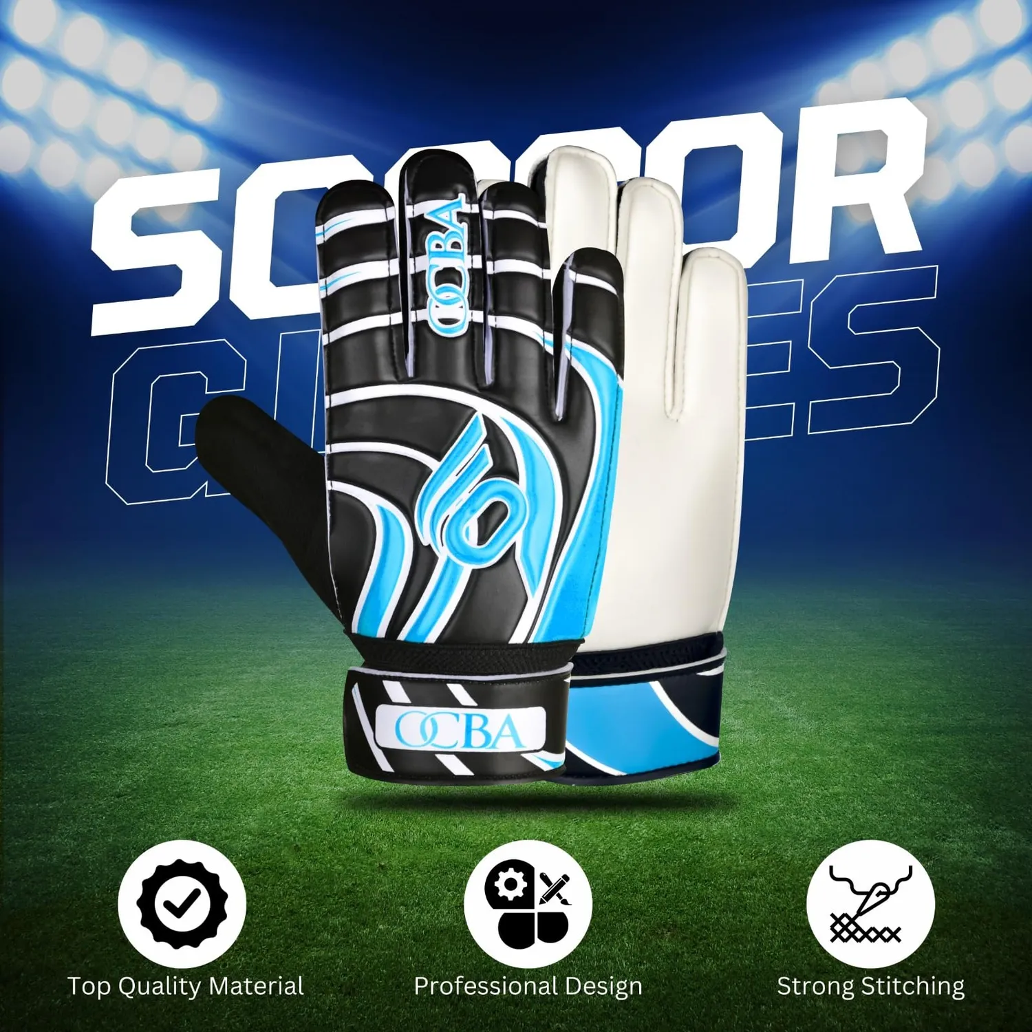 OCBA Torwarthandschuhe Kinder Latex Super Grip
