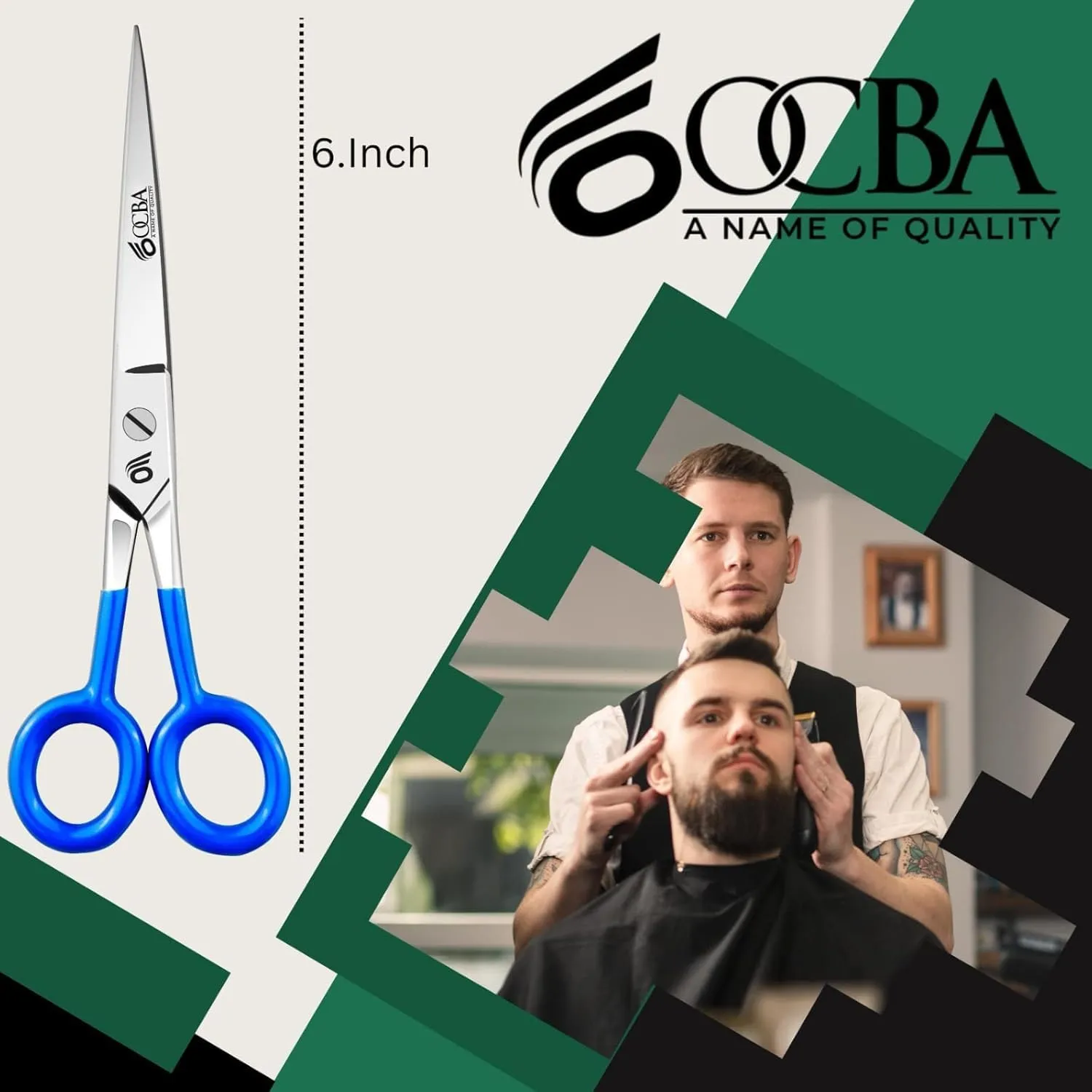OCBA Friseurschere 6 Zoll Haarschneideschere Edelstahl silber