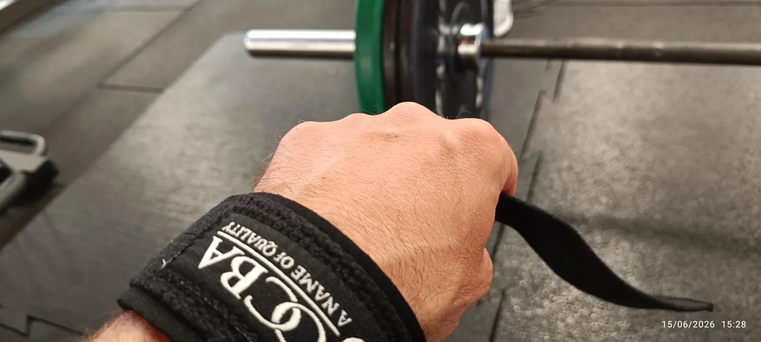 OCBA Zughilfen Krafttraining Handgelenkschlaufen Rot gepolstert