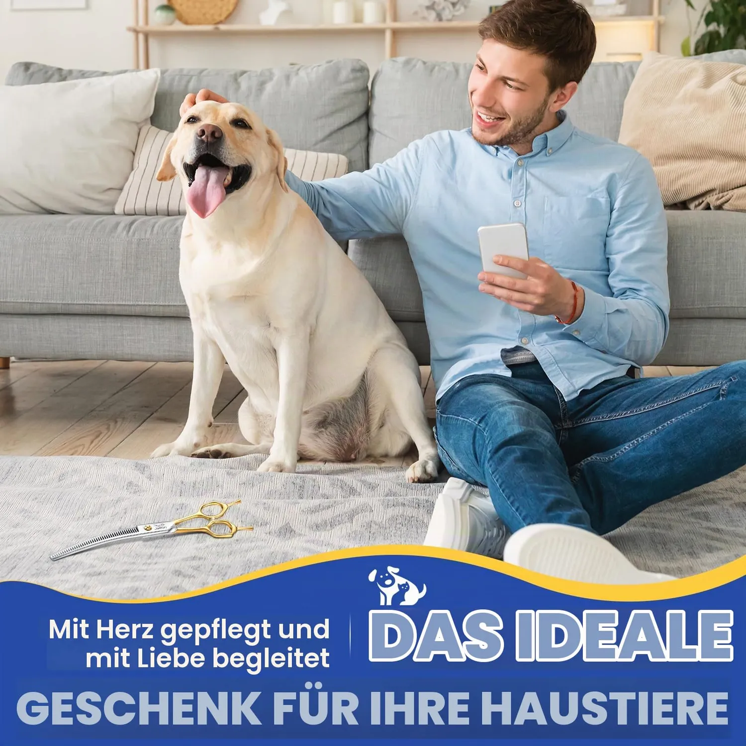 JASON Effilierschere Hund gebogen 19,1 cm 43 Zähne 440C