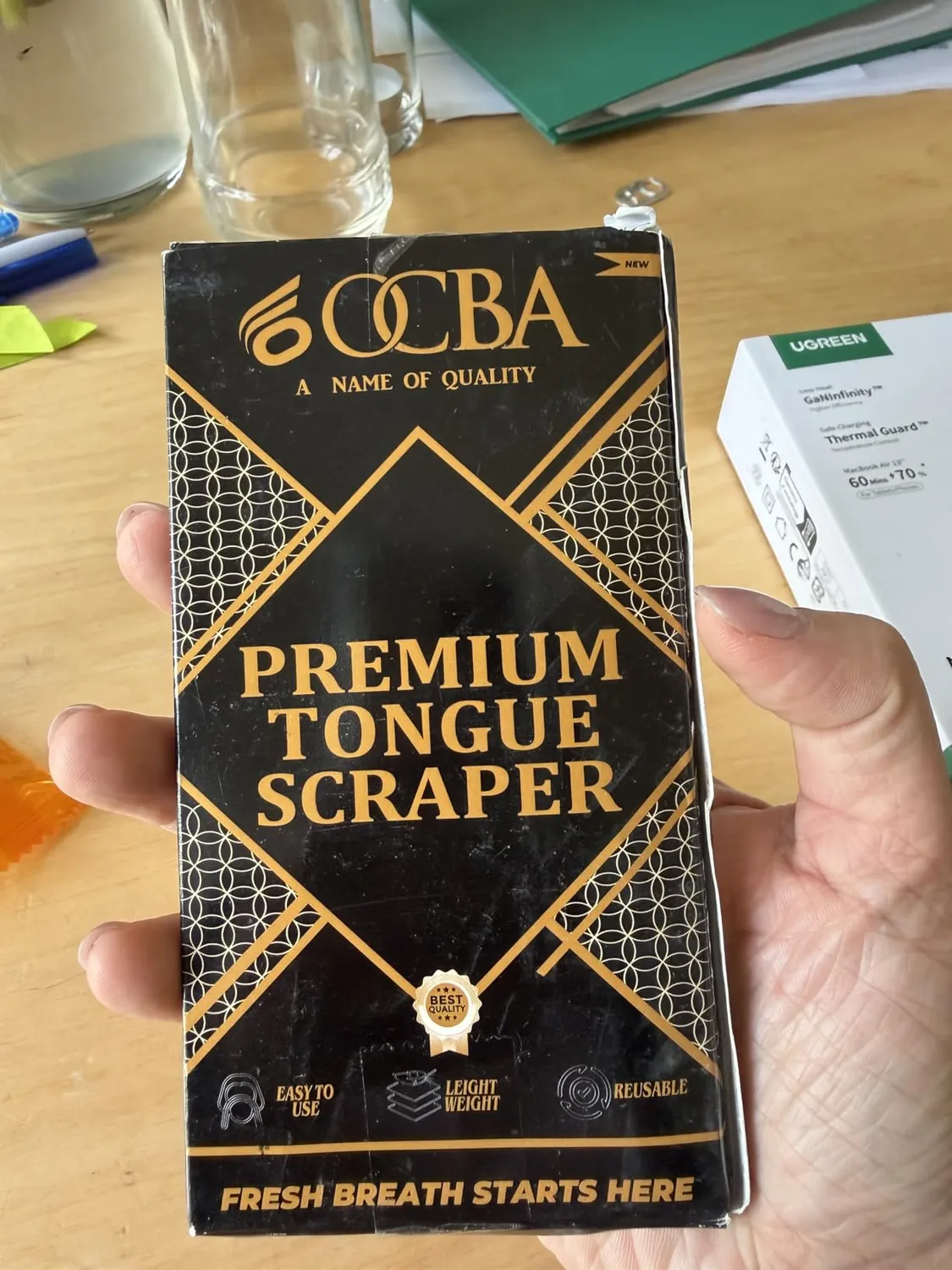 OCBA Zungenschaber Zungenreiniger Edelstahl Silber