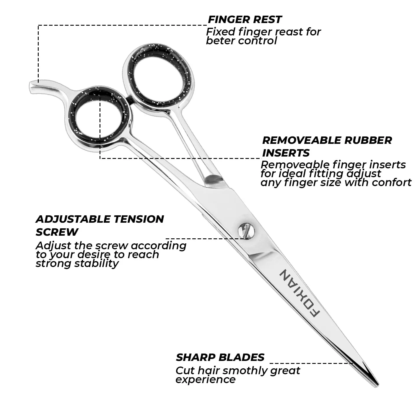 OCBA Professionelle Friseurschere Edelstahl Haarschere scharf