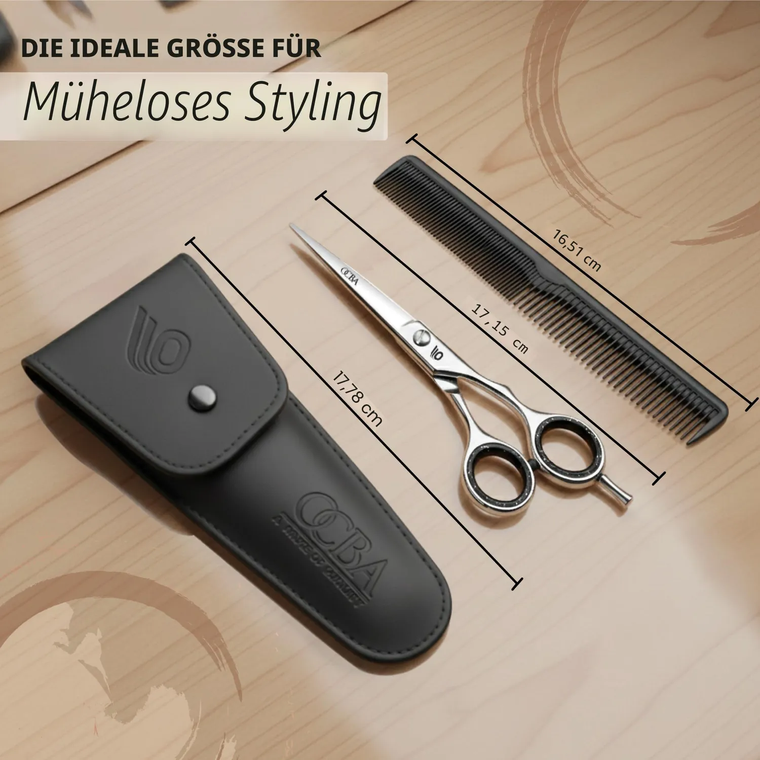 OCBA Friseurschere 6 Zoll Silber Edelstahl präziser Schnitt