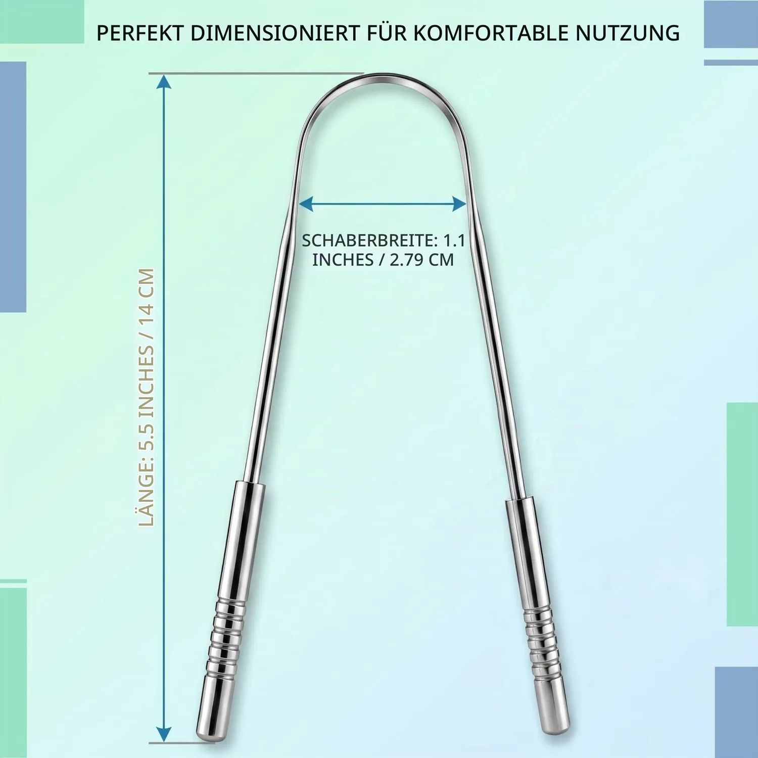 OCBA Zungenschaber Zungenreiniger Edelstahl Silber