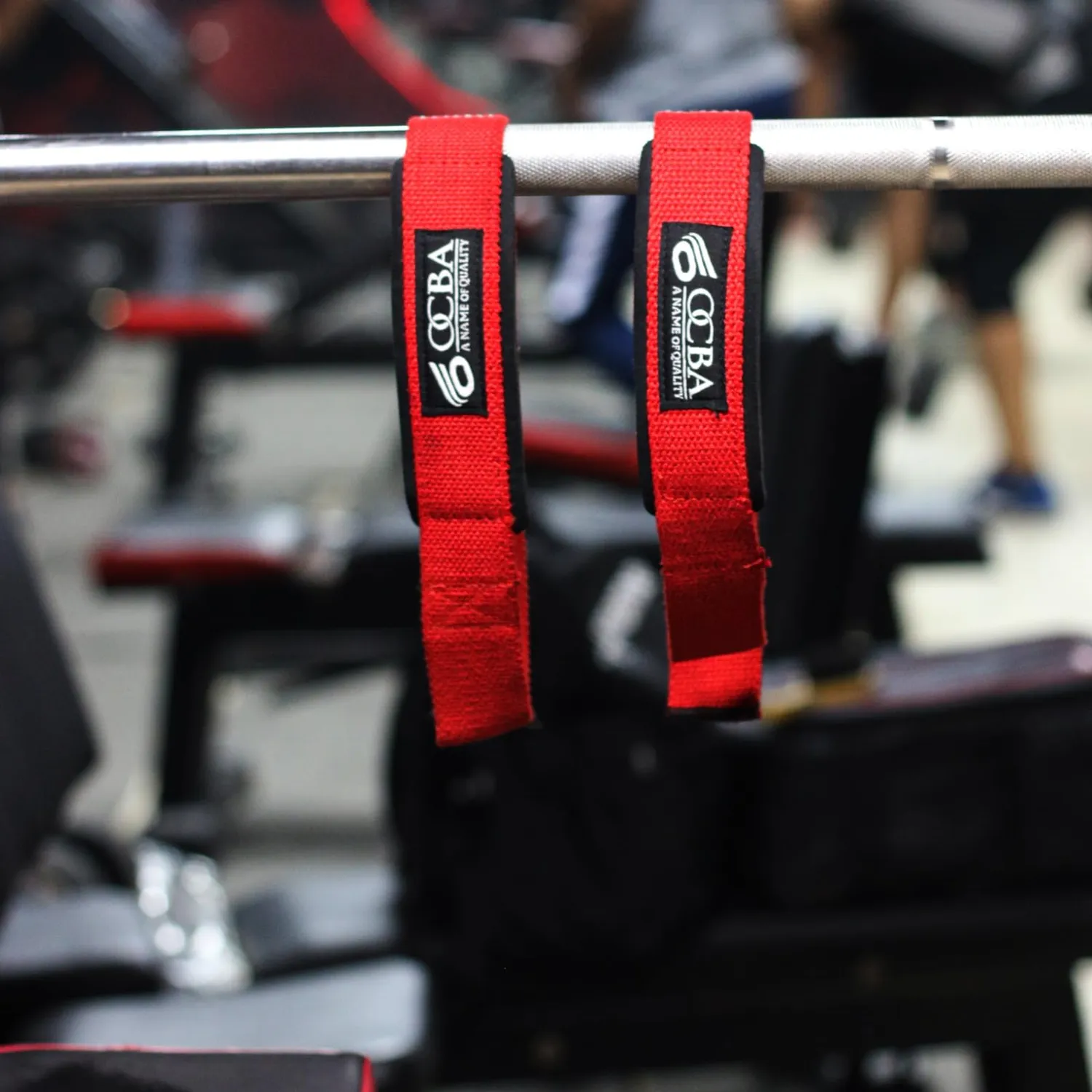 OCBA Zughilfen Krafttraining Handgelenkschlaufen Rot gepolstert