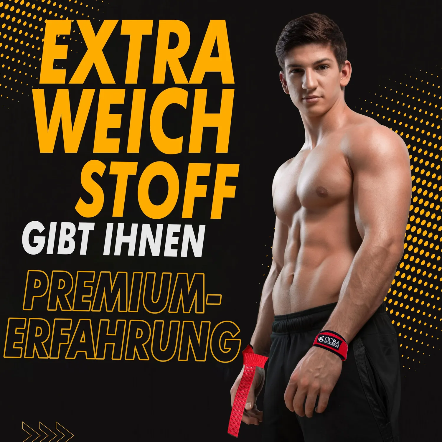 OCBA Zughilfen Krafttraining Handgelenkschlaufen Rot gepolstert