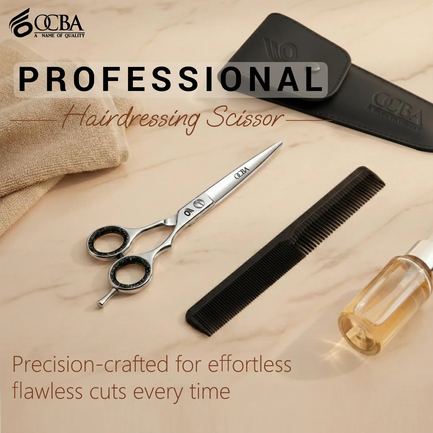 OCBA Friseurschere 6 Zoll Silber Edelstahl präziser Schnitt