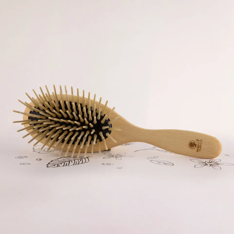 Noireônaturel Haarbürste Holzbürste langes lockiges Haar