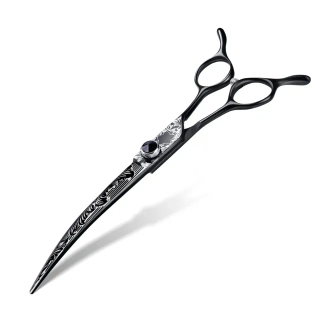 Jason gebogene Hundeschere Fellschere 7 Zoll Schwarz