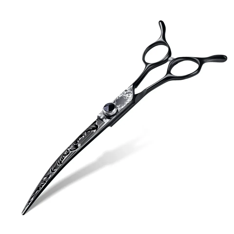 Jason gebogene Hundeschere Fellschere 7 Zoll Schwarz
